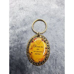 vintage paula antiqued gold tone "friends like you are precious" medallion/penda